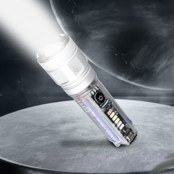 Clearance! Fanshiluo Flashlights-Multifunctional White Zoom Flashlight,High Power Flashlight,Solar Charging Outdoors