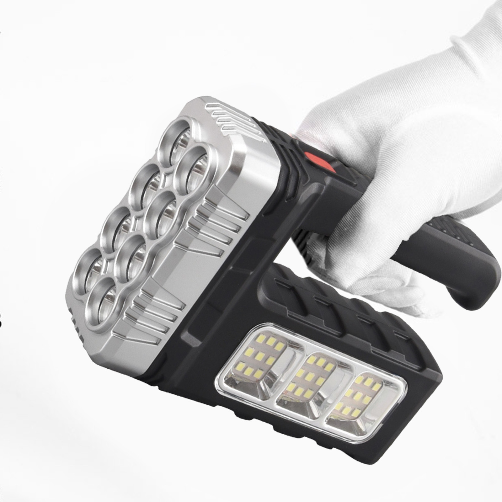 Clearance! Fanshiluo Flashlights-Solar Powered Rechargeable Flashlight,Outdoor Household Emergency LED Side Light,Searchlight,Strong Light Portable Light
