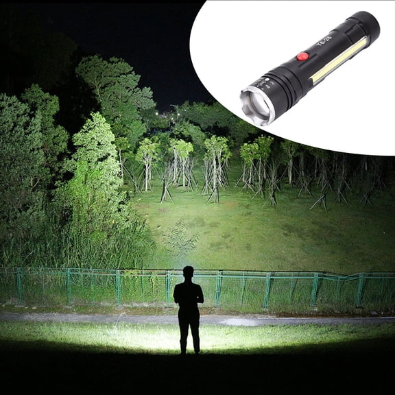 Clearance! Fanshiluo Flashlights-Strong Light Aluminum Alloy USB Charging COB Side Light Telescopic Zoom Tail Magnet Life Waterproof Flashlight