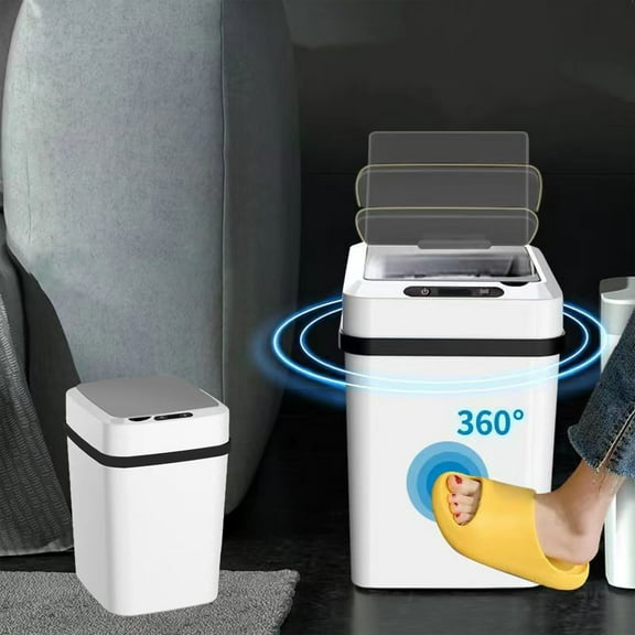 Clearance! Fanshiluo Trash Can-Bathroom Smart Trash Can Touchless Trash Can With Lid,Intelligent Induction Trash Bin,Large Capacity 15L For Laundry Living Room