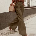 thumbnail image 1 of Clearance Fashion Ladys High Waisted Pants Women's Fashion High Waistband Pocket Solid Straight Microflared Pants, 1 of 5