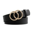 thumbnail image 1 of Fashion PU Leather Waist Belt Women Double Rings Belt Casual Waistband G9D1, 1 of 8