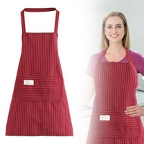 Clearance! Fashionable Kitchen Apron Suitable for Home Cooking Breathable Restaurant Apron Long Sleeved Design A Red Apron