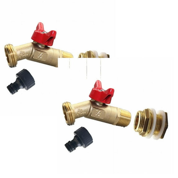 Clearance Faucet Hardware under $20,Rain Barrel Spigot Brass Rain Barrel Quarter Turn Spigot With Bulkhead Fitting 2PC