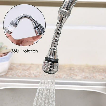 Clearance Faucet Hardware under $5,Flexible Faucet Sprayer Attachment 360 ° Kitchen Extender ABS Polished For Cold Hot Water 1PC
