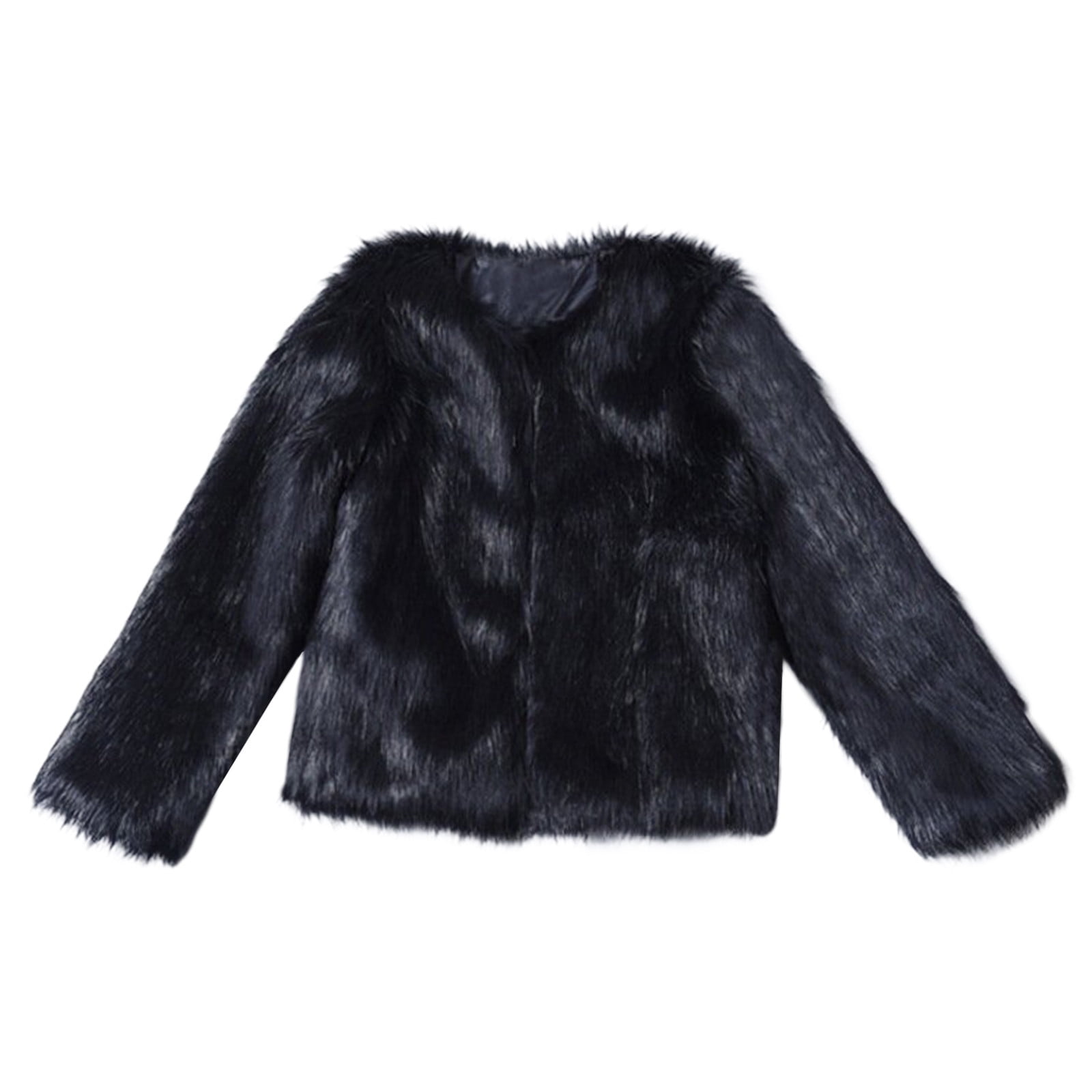 Clearance Faux Furry Coats for Women Winter Thick Warm Fuzzy Fluffy ...