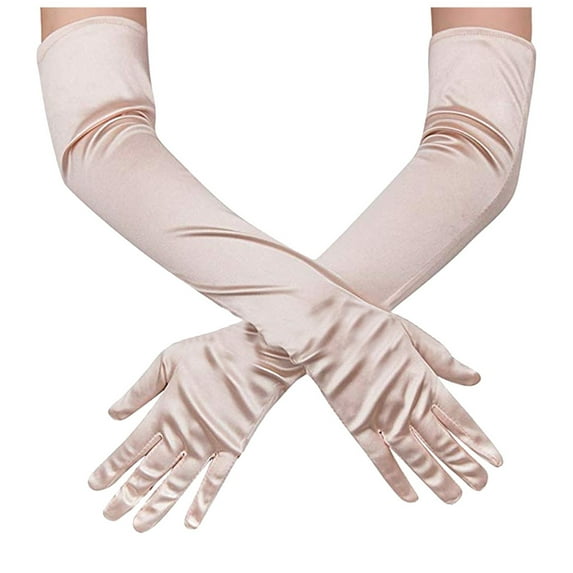 Clearance! Fdelink Adult Women Gloves Long Evening Performance Wedding Dress Gloves Long Sleeve Gloves (Rose Gold)