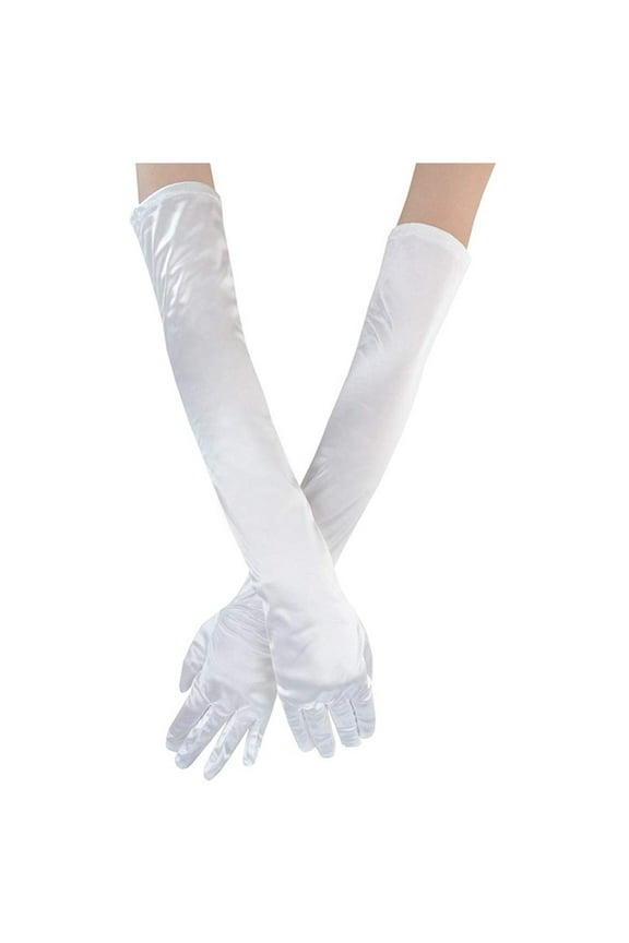 Clearance!Fdelink Adult Women Gloves Long Evening Performance Wedding Dress Gloves Long Sleeve Gloves (White)