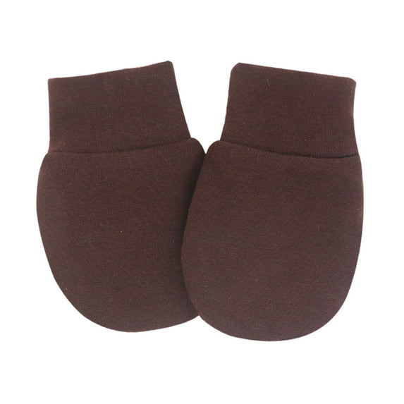 Clearance! Fdelink Baby Mittens Toddler Gloves No Scratch Mittens Unisex Cotton Gloves for 0-6 Months Baby Boys Girls Arm Sleeve (Brown)