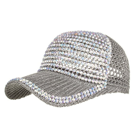 Clearance! Fdelink Baseball Hat Sun UV Protection Hat Fashion Women Rhinestones Beach Adjustable Baseball Cap Hip Hop Hat Sun Hat Grey