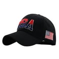 thumbnail image 1 of Clearance! Fdelink Baseball Hat Sun UV Protection Hat Male Female Neutral Summer America Flag Embroidery Grid Baseball Caps Adjustable Hat Visors Black 1, 1 of 3