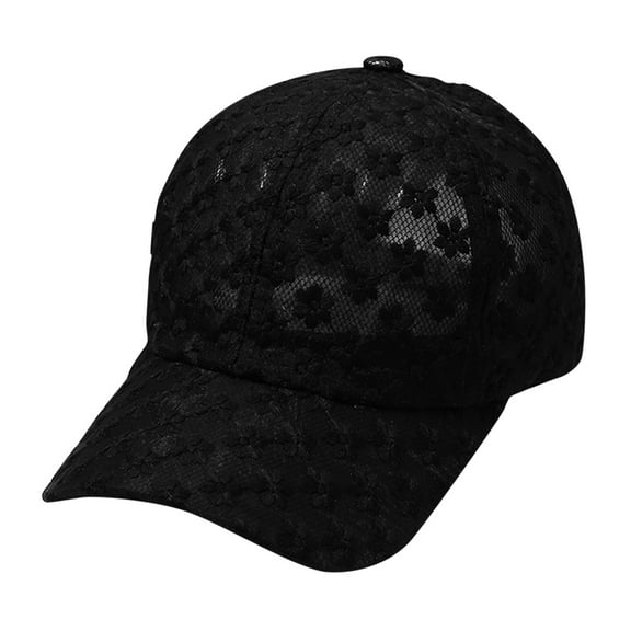 Clearance! Fdelink Baseball Hat Sun UV Protection Hat Sun Shading and Sunscreen Korean Version Lace Cap Fashion Casual Hollow Flower Baseball Cap Black