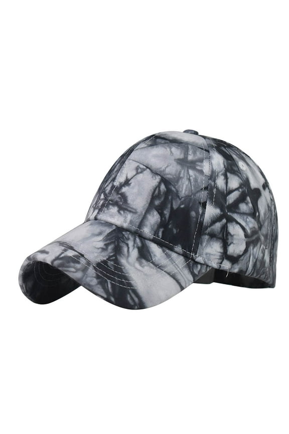 Clearance! Fdelink Baseball Hat Sun UV Protection Hat Women Casual Tie Dye Printed Colorful Baseball Cap Peaked Cap Visors Black