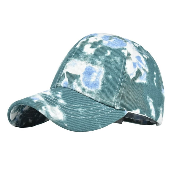 Clearance! Fdelink Baseball Hat Sun UV Protection Hat Women Casual Tie Dye Printed Colorful Baseball Cap Peaked Cap Visors Green