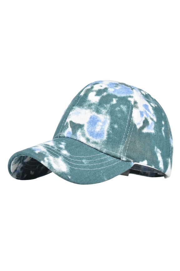 Clearance! Fdelink Baseball Hat Sun UV Protection Hat Women Casual Tie Dye Printed Colorful Baseball Cap Peaked Cap Visors Green