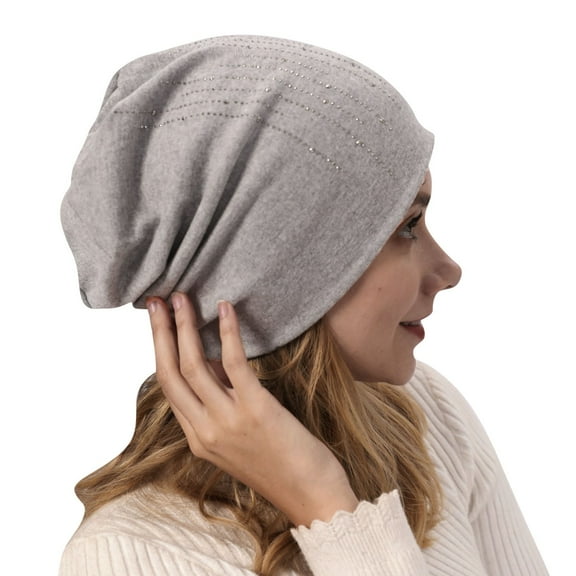 Clearance! Fdelink Beanie Hat Winter Hats Knitted Double Layer Hot Drill to Keep Warm Neutral Loose Lightweight Hip Hop Soft Cotton Casual Elastic Wool Hat Knitted Double Layer Hot Drill to Keep Warm