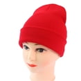 thumbnail image 1 of Clearance! Fdelink Beanie Hat Winter Hats Men's and Women's Knitting Pullover Hat Warm Wool Hat in Autumn and Winter Solid Fashion Knitting Hat Red, 1 of 6
