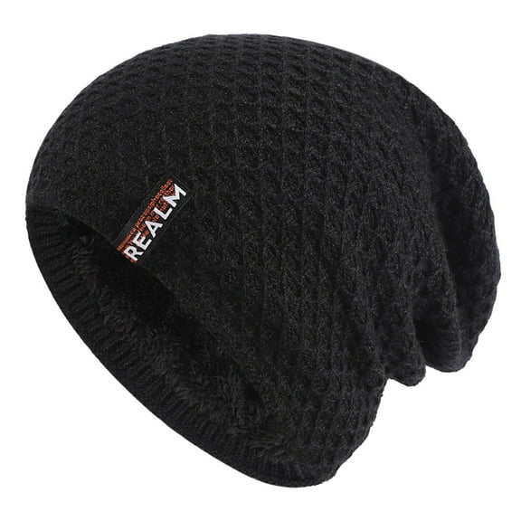 Clearance! Fdelink Beanie Hat Winter Hats Winter Hats for Men Women Soft Warm Knit Hat Ski Stocking Cuffed Cap Black