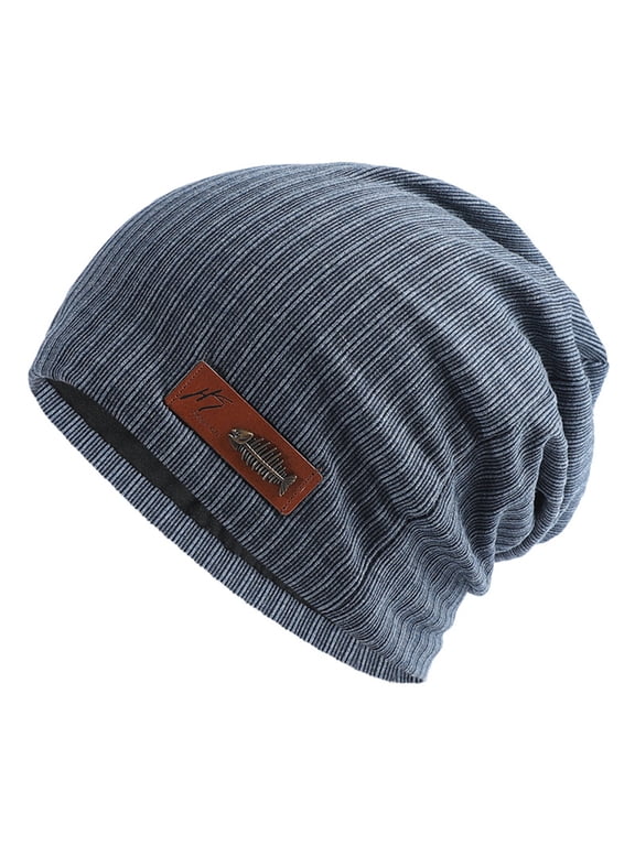 Clearance! Fdelink Beanie Hat Winter Hats Winter Hats for Men Women Soft Warm Knit Hat Ski Stocking Cuffed Cap Navy