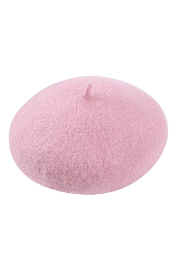 Clearance! Fdelink Beret Hat Winter Hats Women New Solid Color Adjustable Wool Beret Wool Warm Hat in Autumn and Winter Pink