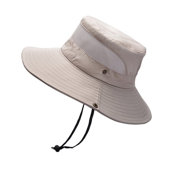 Clearance! Fdelink Bucket Hat Sun UV Protection Hat Mens Outdoor Sun Protection Mesh Breathable Fisherman Cap Foldable Bucket Hat Beige