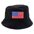 thumbnail image 1 of Clearance! Fdelink Bucket Hat Sun UV Protection Hat Mens and Womens Summer Fashion Casual Sun Protection Shade American Flag Stars and Stripes Go Out to Play Fisherman Hat Basin Hat Black, 1 of 6