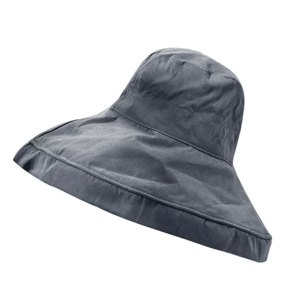 Clearance! Fdelink Bucket Hat Sun UV Protection Hat Women Japanese Foldable Solid Color Leides Fisherman Hat Elegant Beach Hat Grey