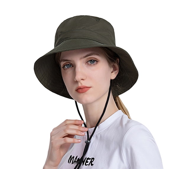 Clearance! Fdelink Bucket Hat Sun UV Protection Hat Women Sun Hat Wide Brim Protection Beach Hat Adjustable Bucket Hat Summer Hats Army Green