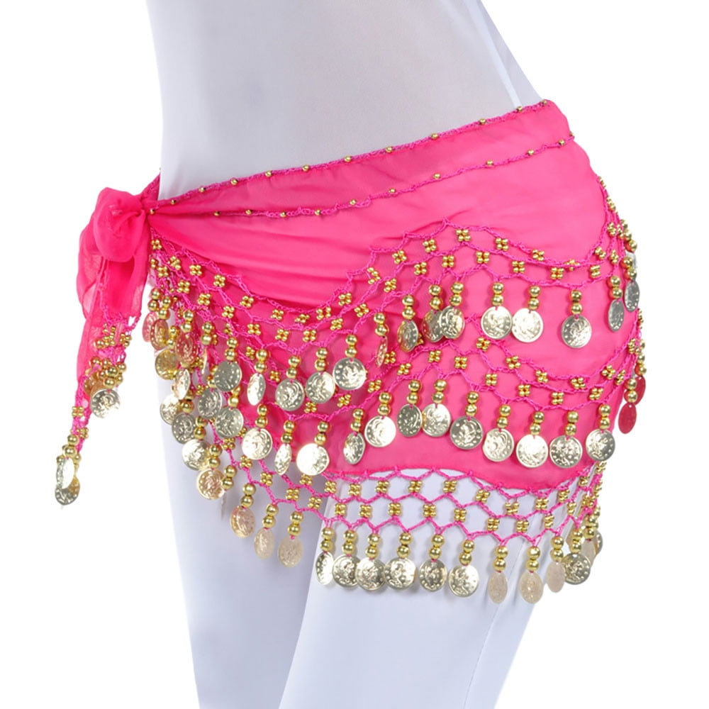 Women Dark Pink Imported Belly Dance Hip Scarf Belt Performance Latin Wave Skirt Amazon.com: HCSNTVPU Belly Dance Skirt Women Belly Dancing  main image 4