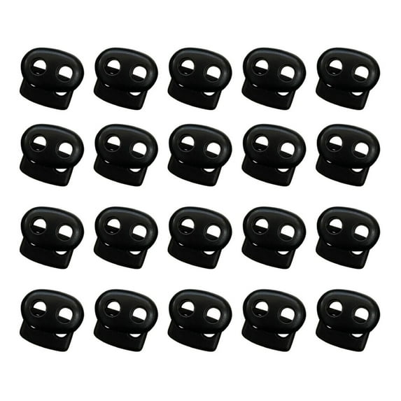 Clearance! Fdelink Cord Locks Plastic Cord Lock End Toggle Double Hole Spring Stopper Fastener Slider Toggles Hooks