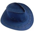 thumbnail image 1 of Clearance! Fdelink Cowboy Hats Sun UV Protection Hat Women Men Summer Western Cowboy Hat Shapeable Wide Brim Sun Hat Navy, 1 of 3