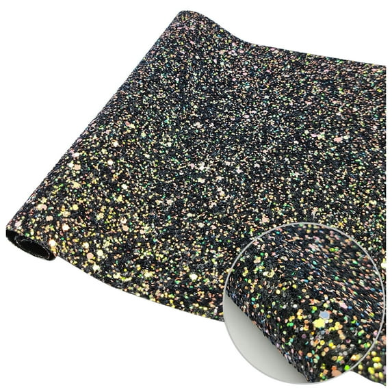 Clearance! Fdelink Craft Fabric Colored Faux Leather Upholstery Crafts Fabric for DIY Crafts Making Black