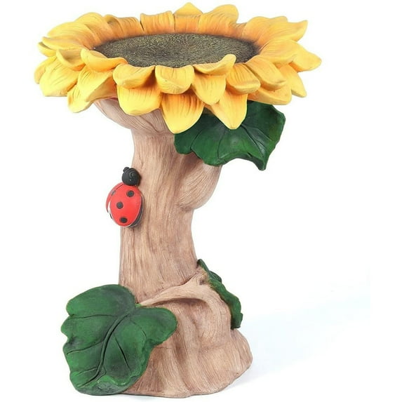 Clearance!Fdelink Desktop Ornament Clearance Garden Bird Feeder Flower Decoration Resin Sunflower Bird Bath Home Decor Yellow