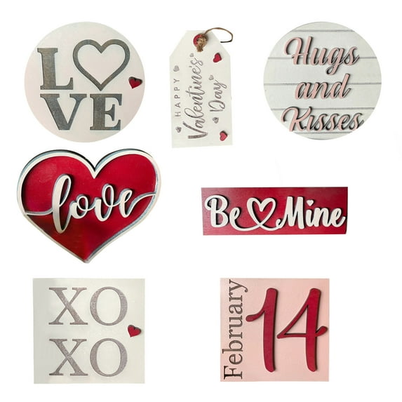 Clearance! Fdelink Desktop Ornament Decorations Items Tray for Home Table Decoration House Room Rustic Valentines Tiered Day Decoration Crafts