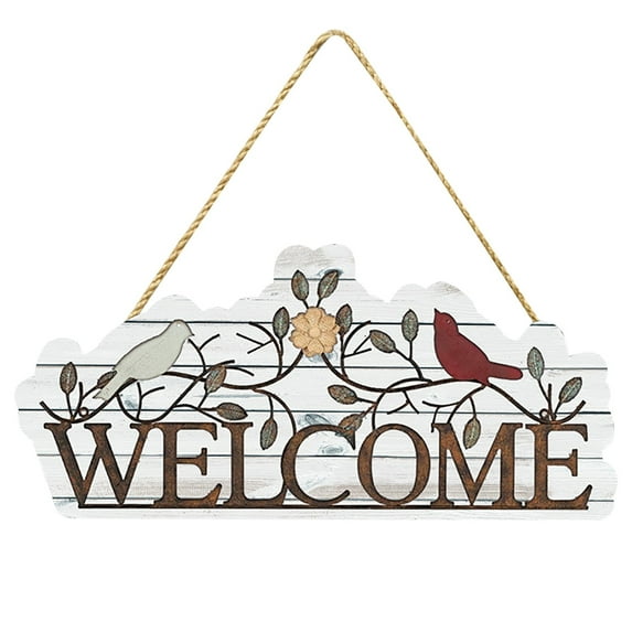 Clearance!Fdelink Door Hanging Decoration Clearance Wooden Doors Hang From Farmhouse Porches Spring Welcome Signs White