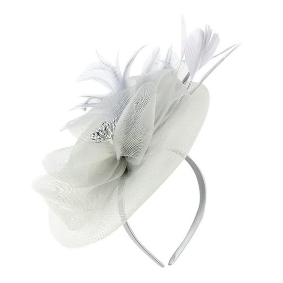 Clearance! Fdelink Fascinator Women's Organza Kentucky Derby British Bridal Tea Party Party Headband (Grey)