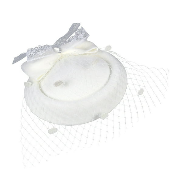 Clearance!Fdelink Fascinators Hat Tea Party Headwear Ribbons Feathers on a Headband and a Clip, Party Headband (White)