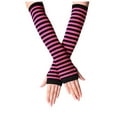 thumbnail image 1 of Clearance! Fdelink Fingerless Gloves Long Warmer Punk Gothic Gloves Arm Sleeve (Hot Pink), 1 of 6