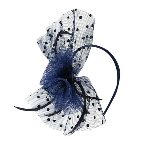 Clearance!Fdelink Flower Tea Party Headwear Feather Fascinators Top Hat for Women Party Headband (Navy)