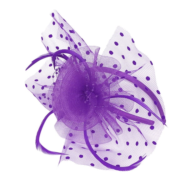 Clearance! Fdelink Flower Tea Party Headwear Feather Fascinators Top Hat for Women Party Headband (Purple)
