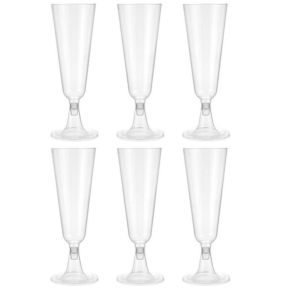 Clearance！Fdelink Glass&Bottle Plastic Champagne Gold Plastic Party 4.7 Flutes Glitter Glitter Disposable Kitchen Dining & Bar