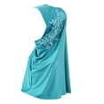 thumbnail image 1 of Clearance! Fdelink Hijab Double Loop Slip on Scarf Pull Over Crepe Convenient Shawl Headscarf, Fashion Hat (Blue), 1 of 5