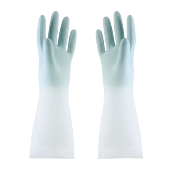 Clearance! Fdelink Kitchen Cleaning Supplies Gradient Waterproof Latex Gloves Laundry Household Cleaning Gloves Kitchen Durable Dishwashing Gloves Sky Blue