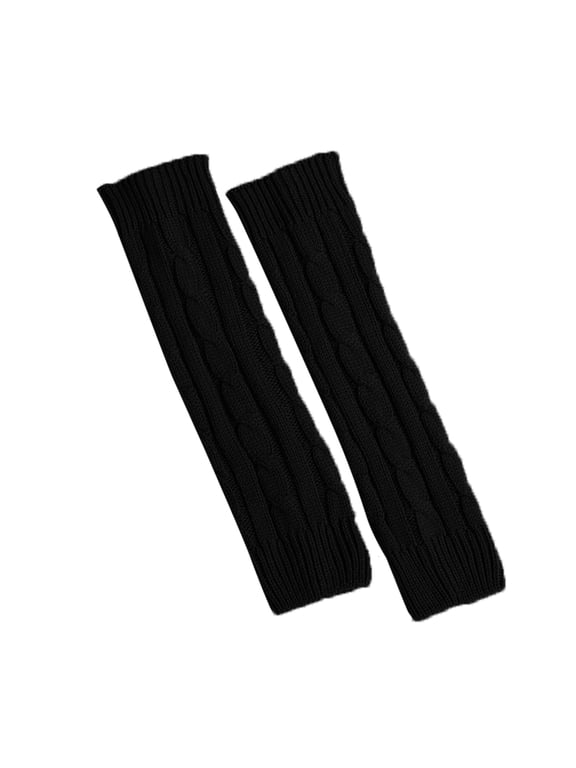 Clearance! Fdelink Knitted Wool Winter Warm Leg Warmers Pile Warmers Thick Warmers, a Socks (Black)