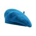 thumbnail image 1 of Clearance! Fdelink Lady Beret Autumn Winter Lightweight Breathable Fashion Solid Color Bonnet, Peaked Cap (Blue), 1 of 3