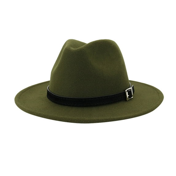 Clearance! Fdelink Men & Women Vintage Wide Hat with Belt Buckle Adjustable Outbacks Hats Fashion Hat (Army Green)