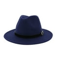 thumbnail image 1 of Clearance! Fdelink Men & Women Vintage Wide Hat with Belt Buckle Adjustable Outbacks Hats Fashion Hat (Navy), 1 of 1