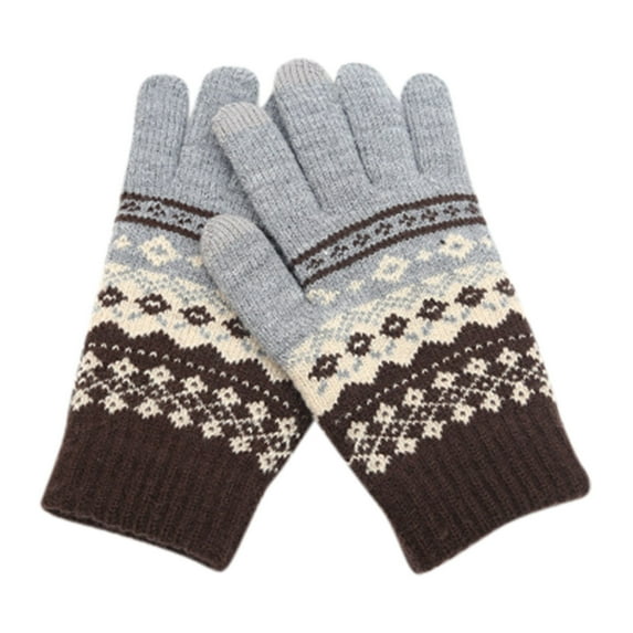 Clearance! Fdelink Men's and Women's Snowflake Printing Gloves, Creative and Fashionable Mobile Phone with Screen Knitted Gloves, Thick and Warm Winter Adult, Women clothes