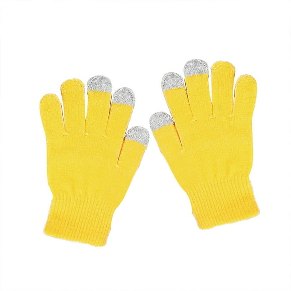 Clearance! Fdelink Men's and Women's Non Slip Gloves Stretch Knitted Wool Show Finger Solid Color Cycling Gloves, the Mittens (Yellow)