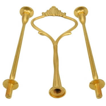 Clearance! Fdelink Rack Crown 3 Tier Cake Cupcake Plate Stand Handle Hardware Fitting Holder Gold